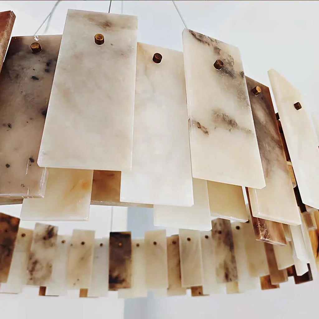Tobacco-Hued Alabaster Chandelier | wildoxy