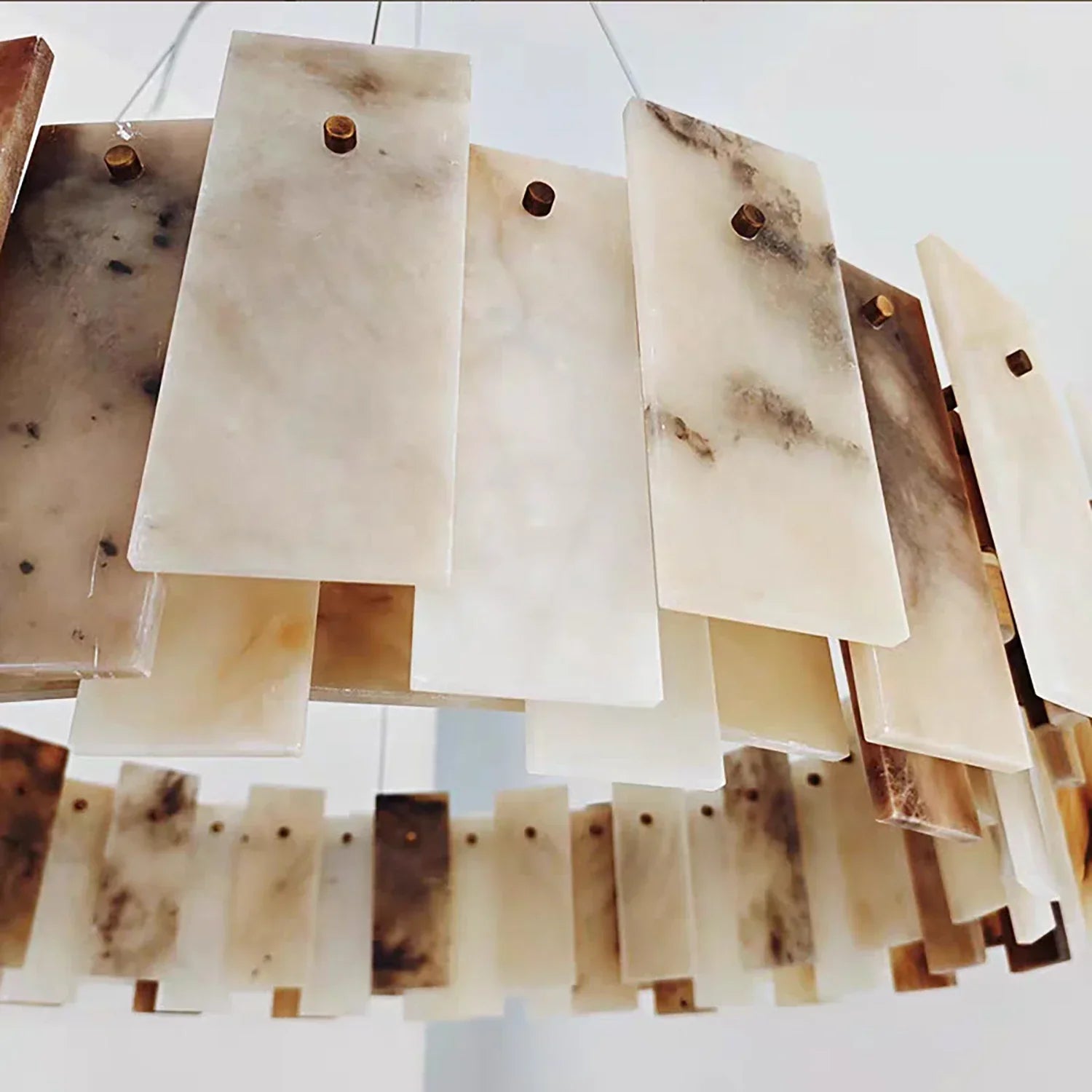 Tobacco-Hued Alabaster Chandelier | wildoxy