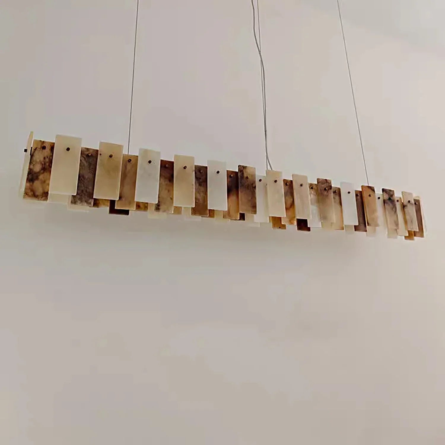 Tobacco-Hued Alabaster Chandelier | wildoxy