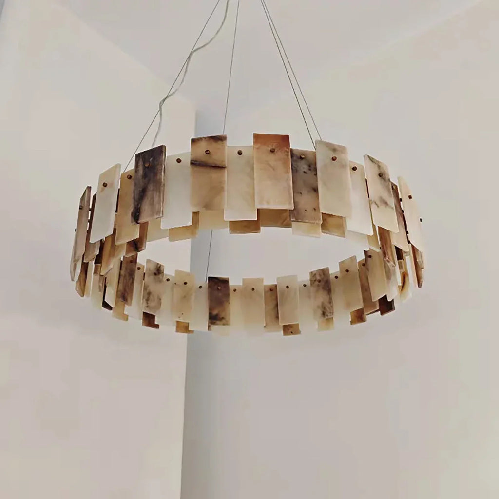 Tobacco-Hued Alabaster Chandelier | wildoxy