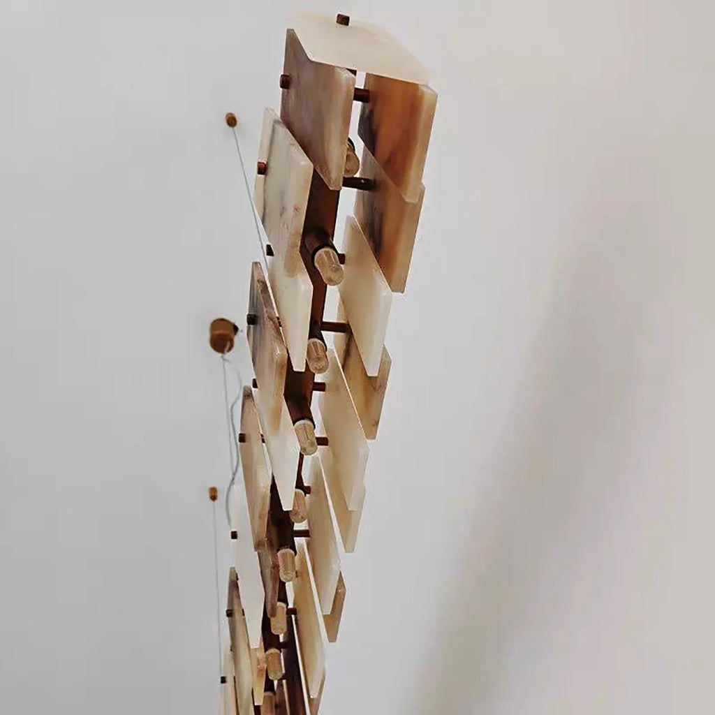 Tobacco-Hued Alabaster Chandelier | wildoxy
