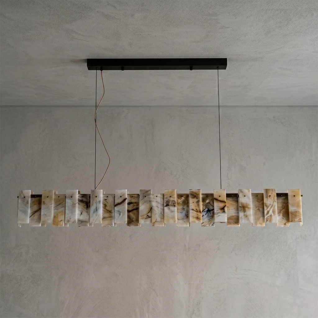 Tobacco-Hued Alabaster Chandelier | wildoxy