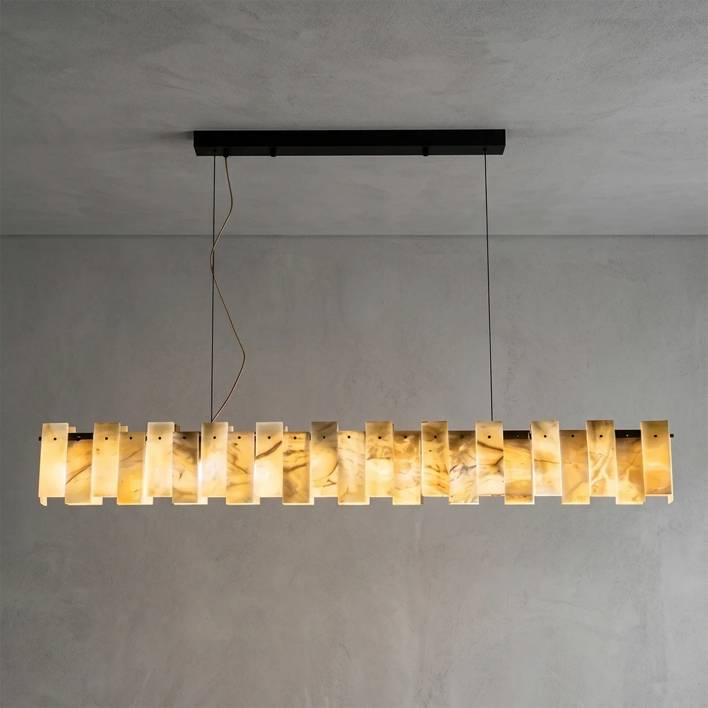 Tobacco-Hued Alabaster Chandelier | wildoxy