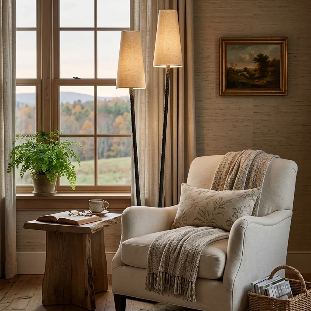Torvald Twin-Stem Brass Floor Lamp | wildoxy