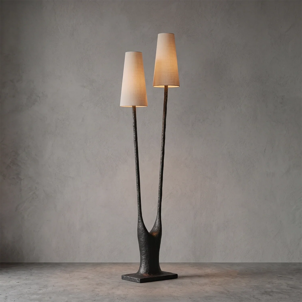 Torvald Twin-Stem Brass Floor Lamp | wildoxy
