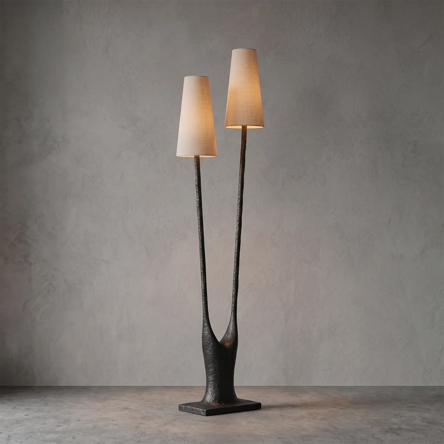Torvald Twin-Stem Brass Floor Lamp | wildoxy