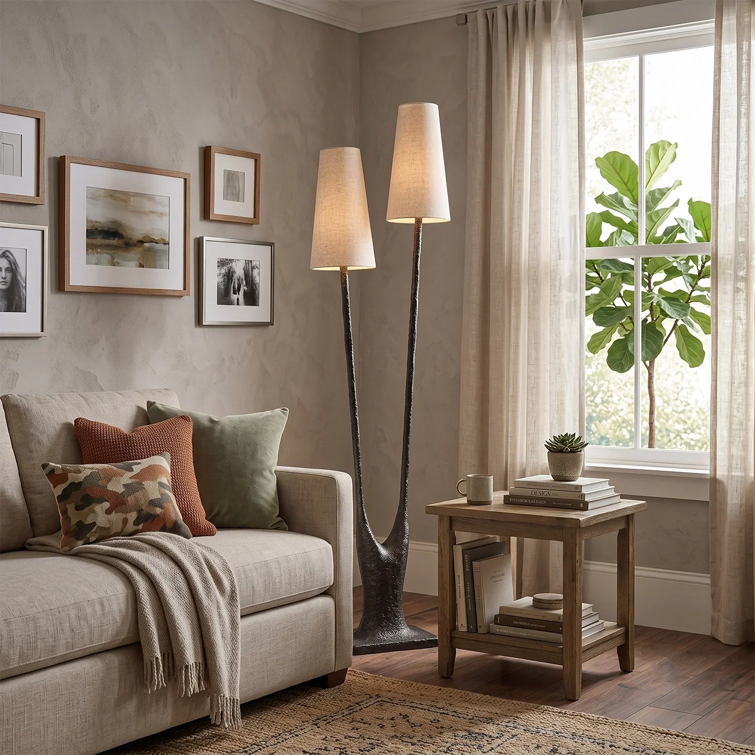 Torvald Twin-Stem Brass Floor Lamp | wildoxy