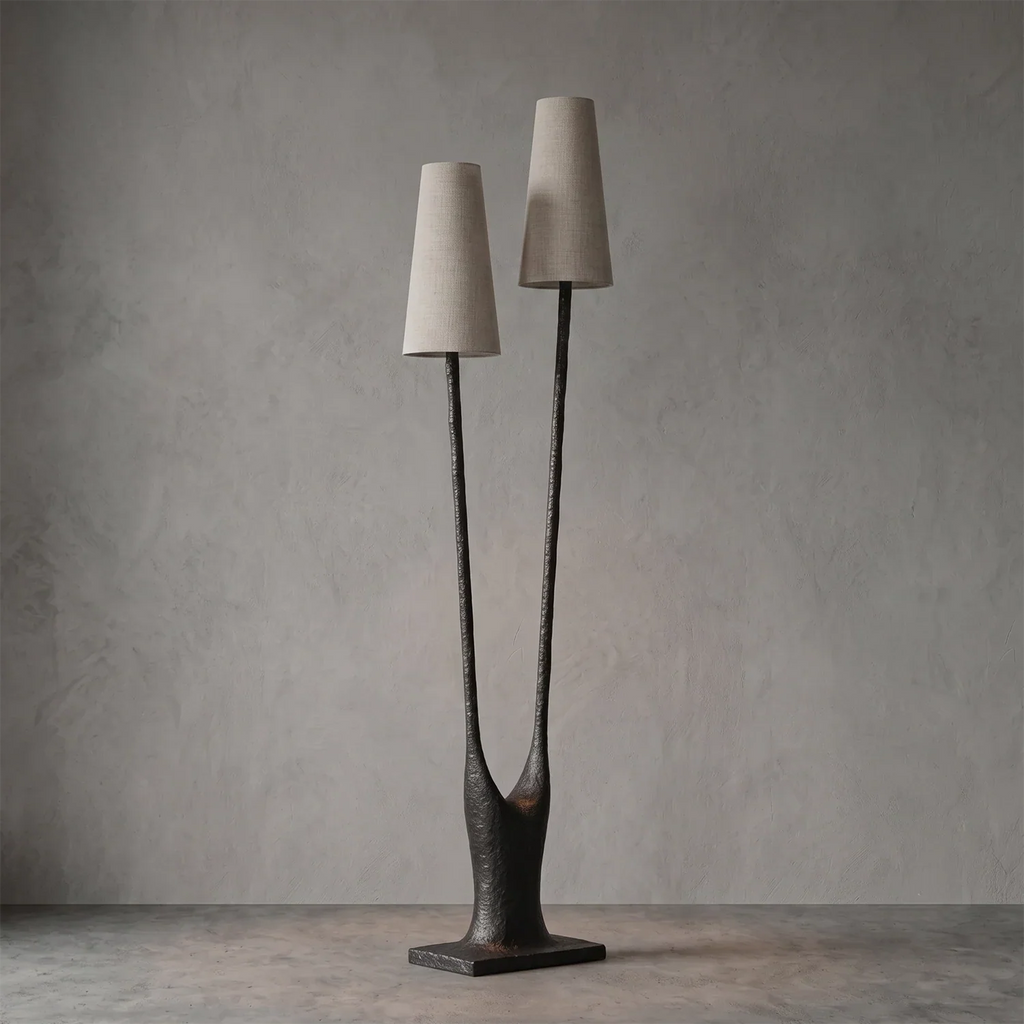 Torvald Twin-Stem Brass Floor Lamp | wildoxy