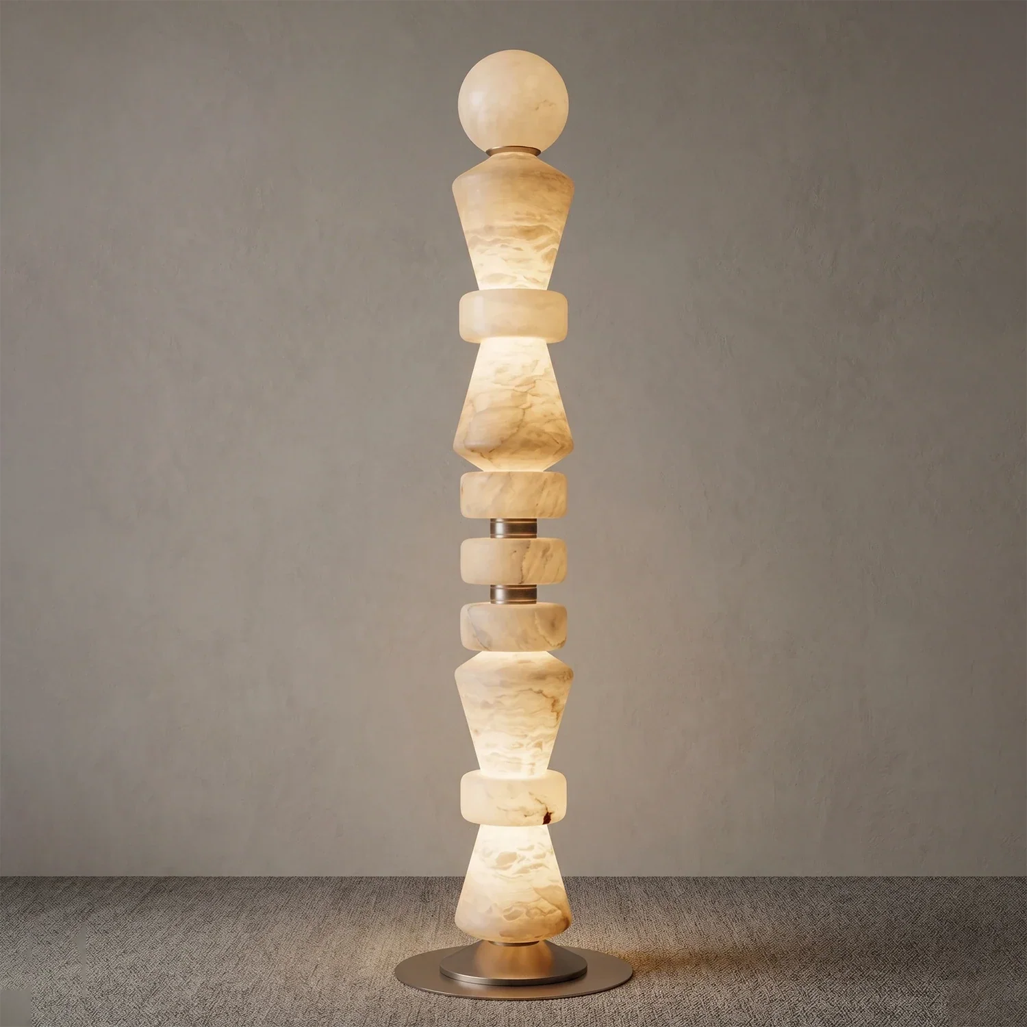 Totem Stacked Alabaster Floor Lamp | wildoxy