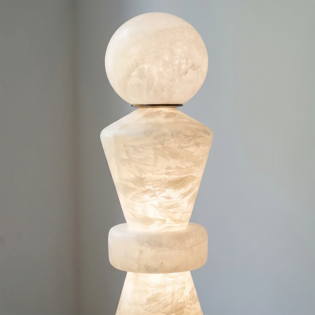 Totem Stacked Alabaster Floor Lamp | wildoxy