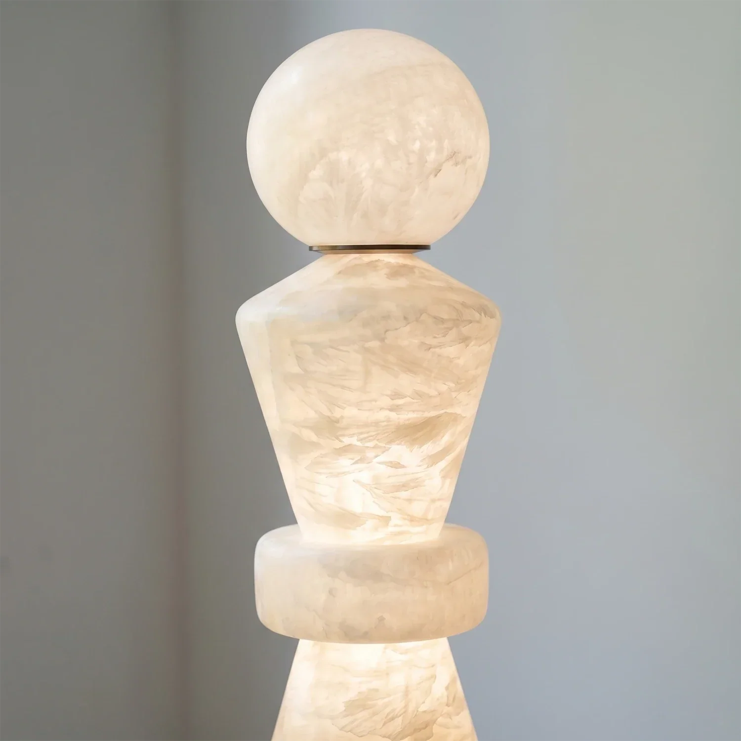 Totem Stacked Alabaster Floor Lamp | wildoxy