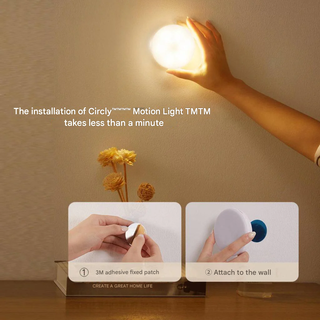 Wireless Motion Sensor Lamp — Automatic, USB Rechargeable ABS