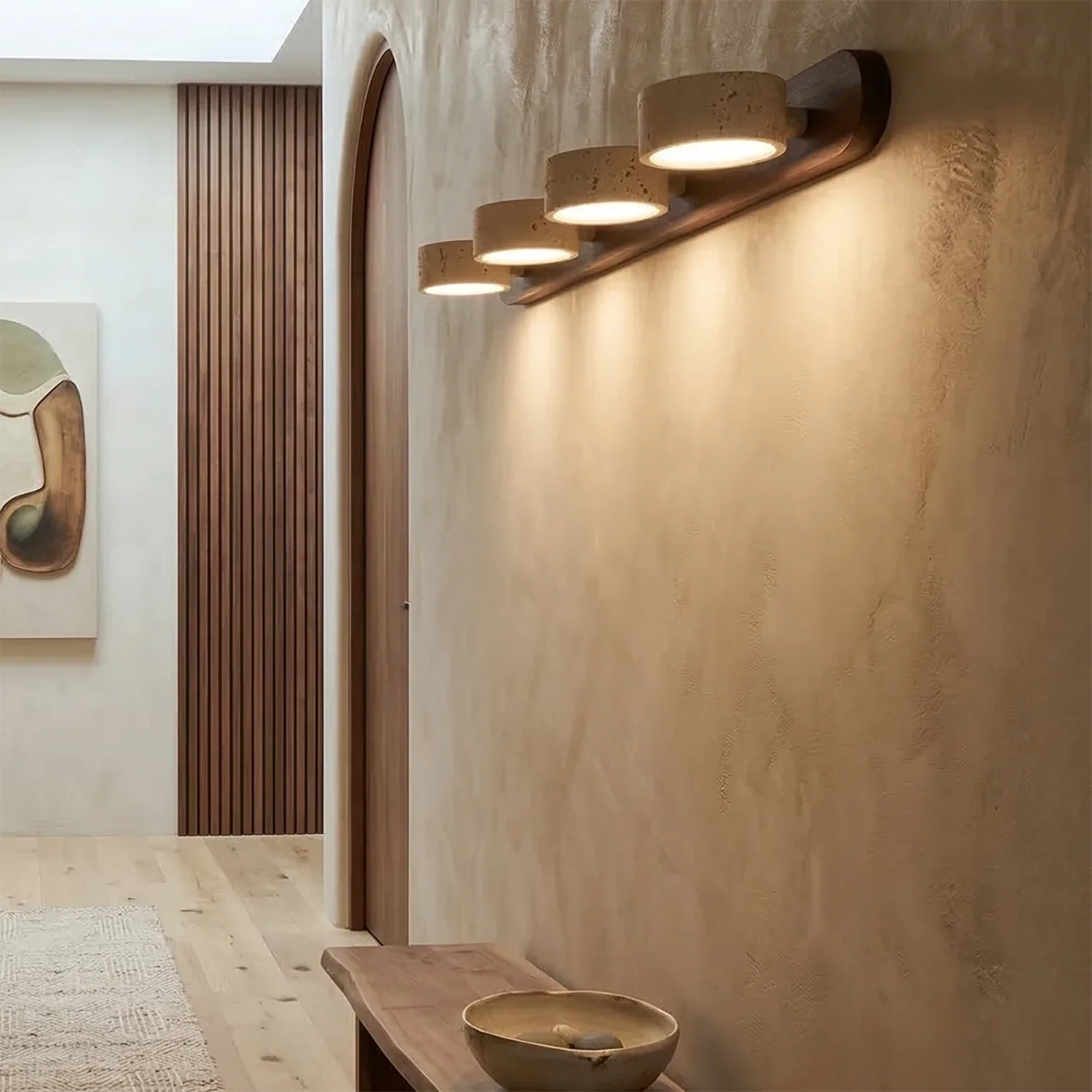 Travertine Duo Wood Wall Light | wildoxy
