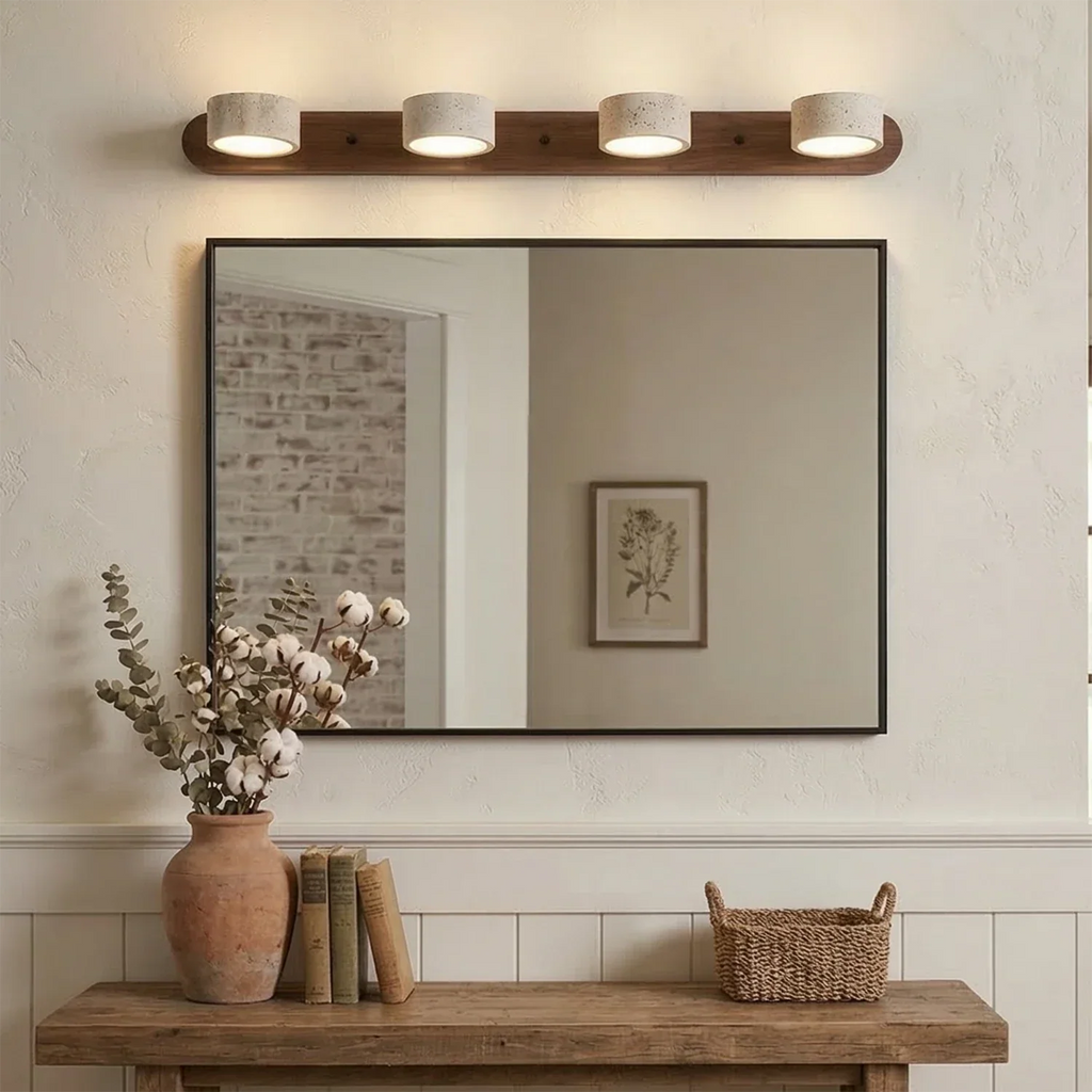 Travertine Duo Wood Wall Light | wildoxy