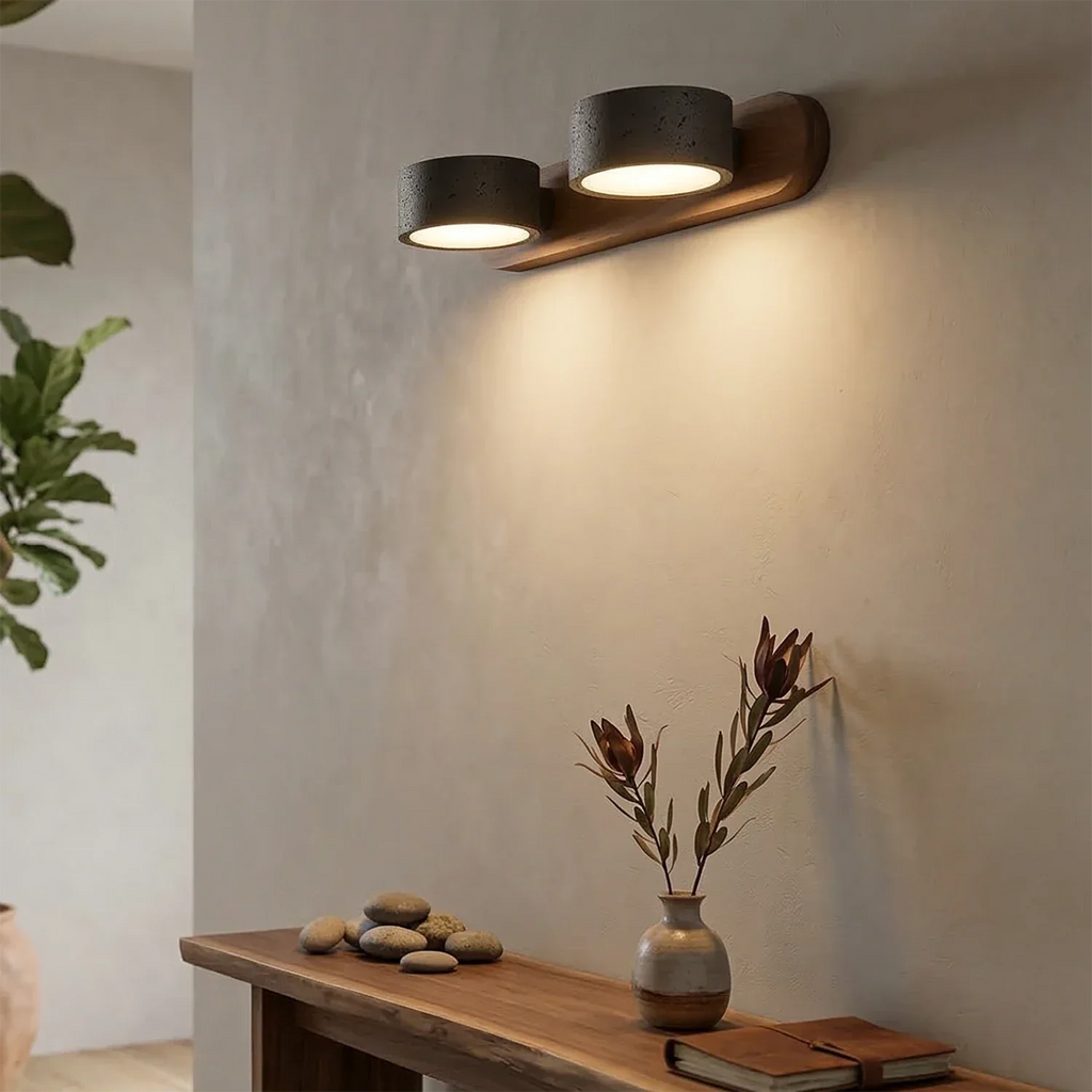 Travertine Duo Wood Wall Light | wildoxy