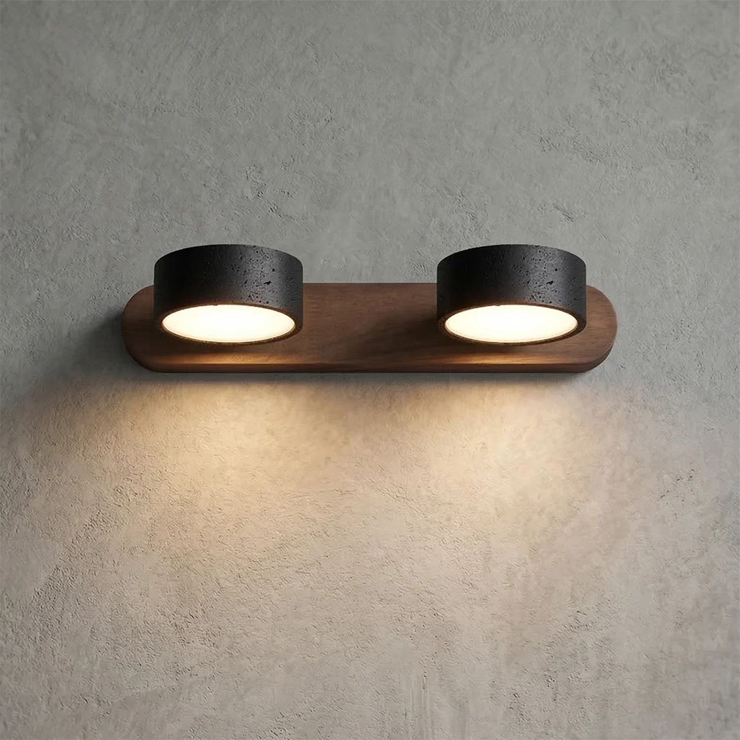 Travertine Duo Wood Wall Light | wildoxy