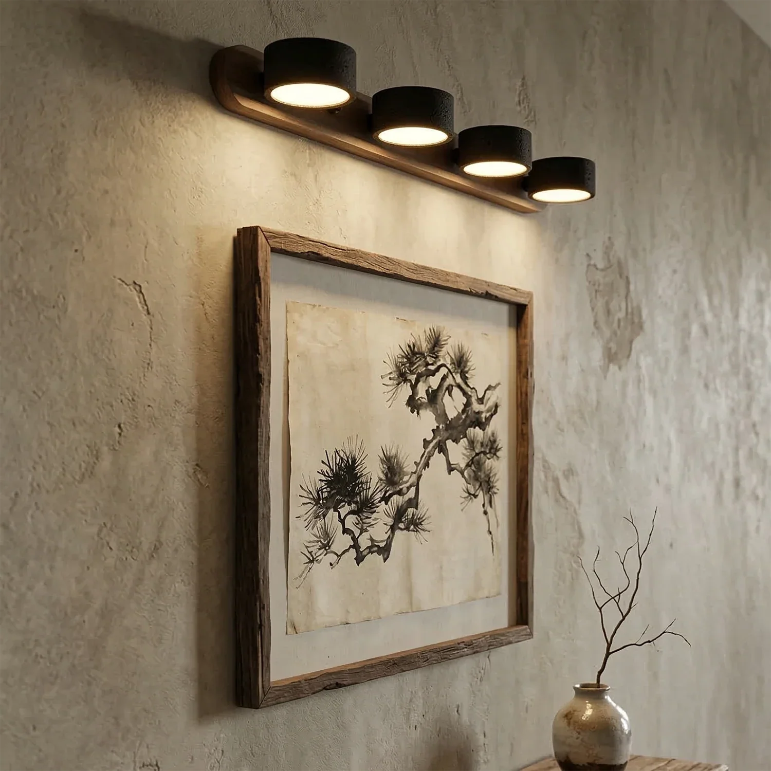 Travertine Duo Wood Wall Light | wildoxy
