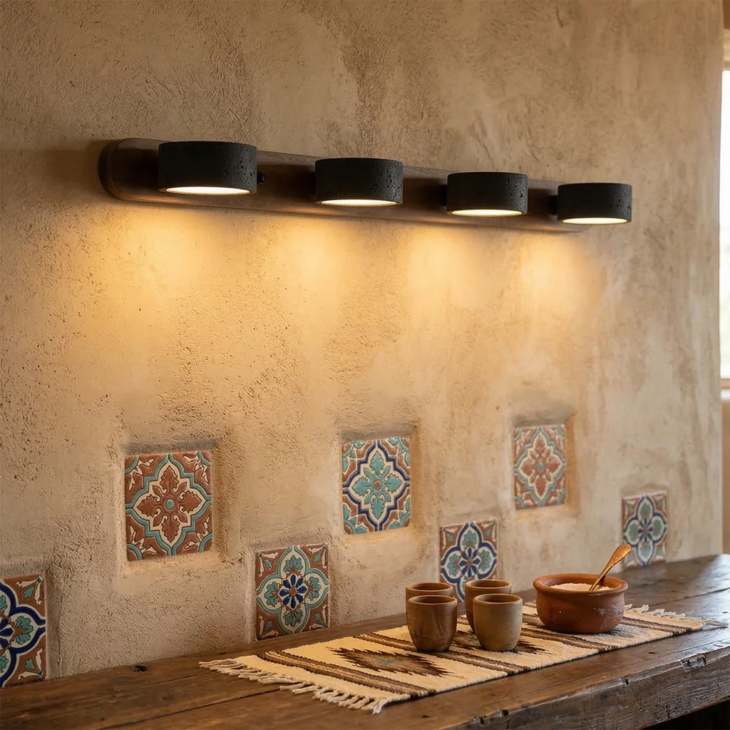 Travertine Duo Wood Wall Light | wildoxy