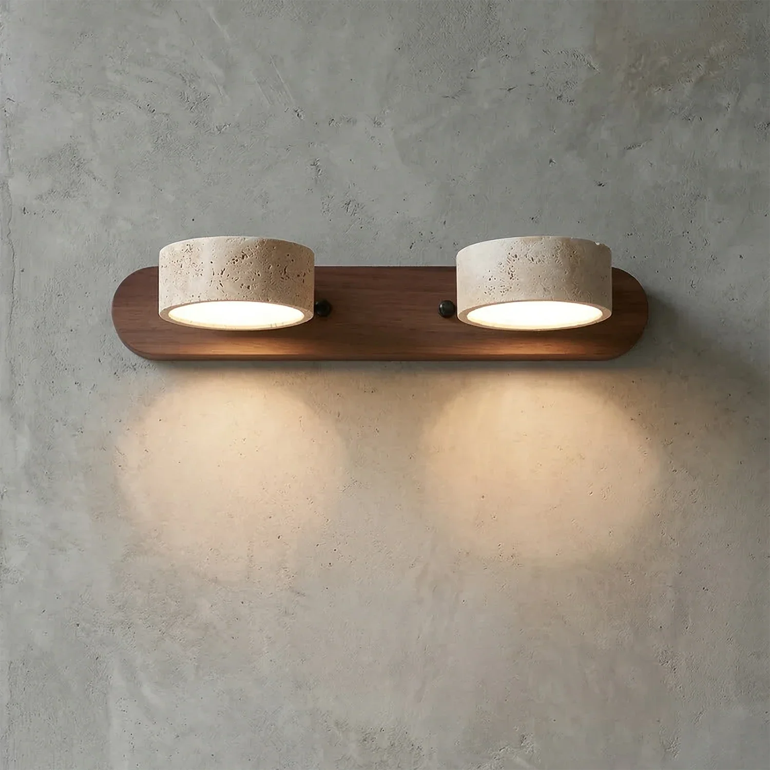Travertine Duo Wood Wall Light | wildoxy