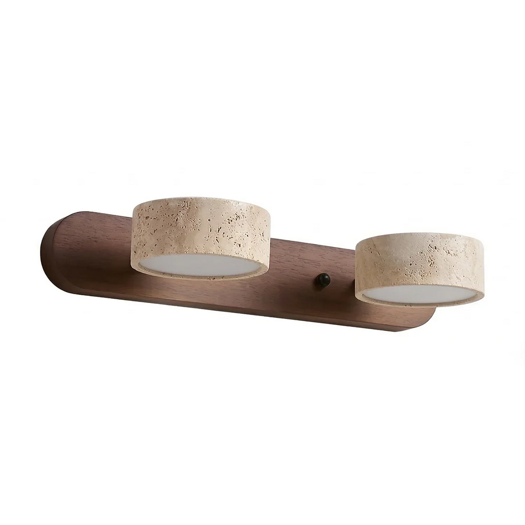 Travertine Duo Wood Wall Light | wildoxy