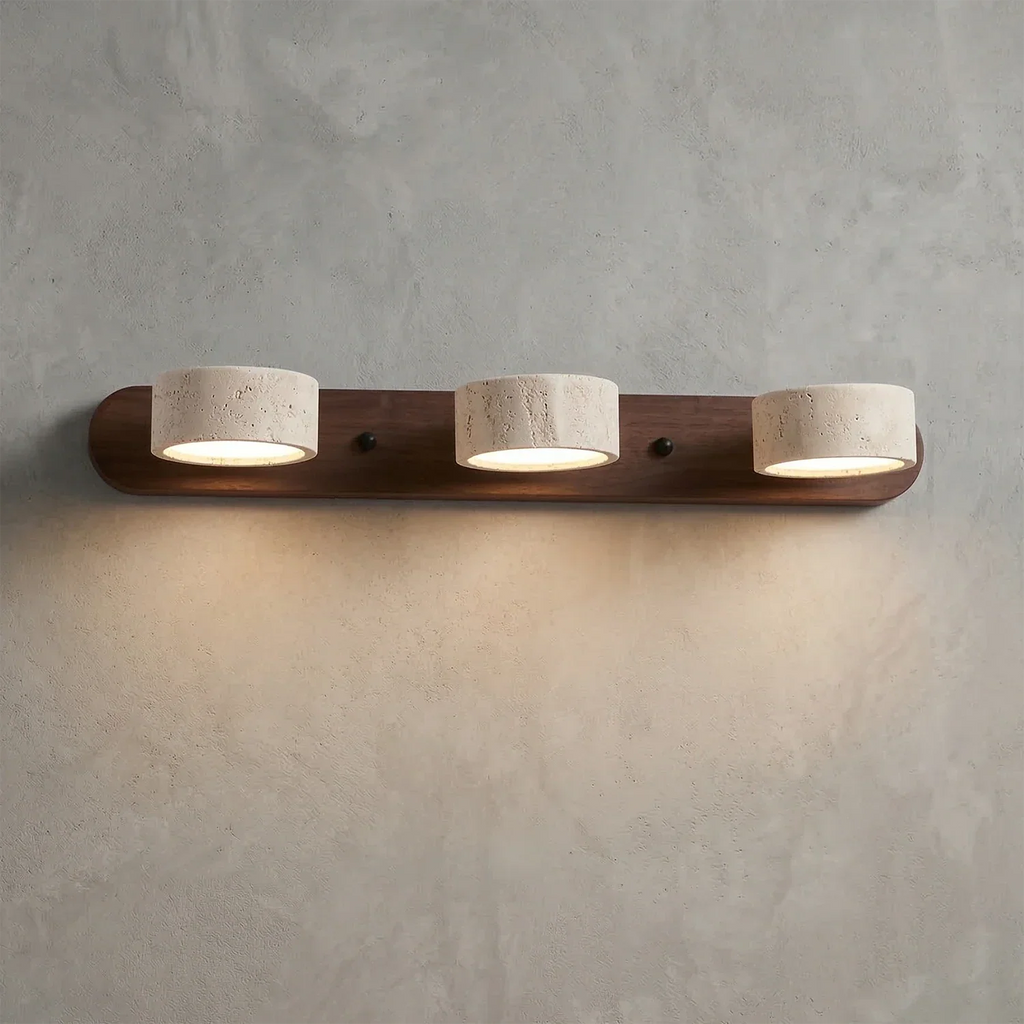 Travertine Duo Wood Wall Light | wildoxy