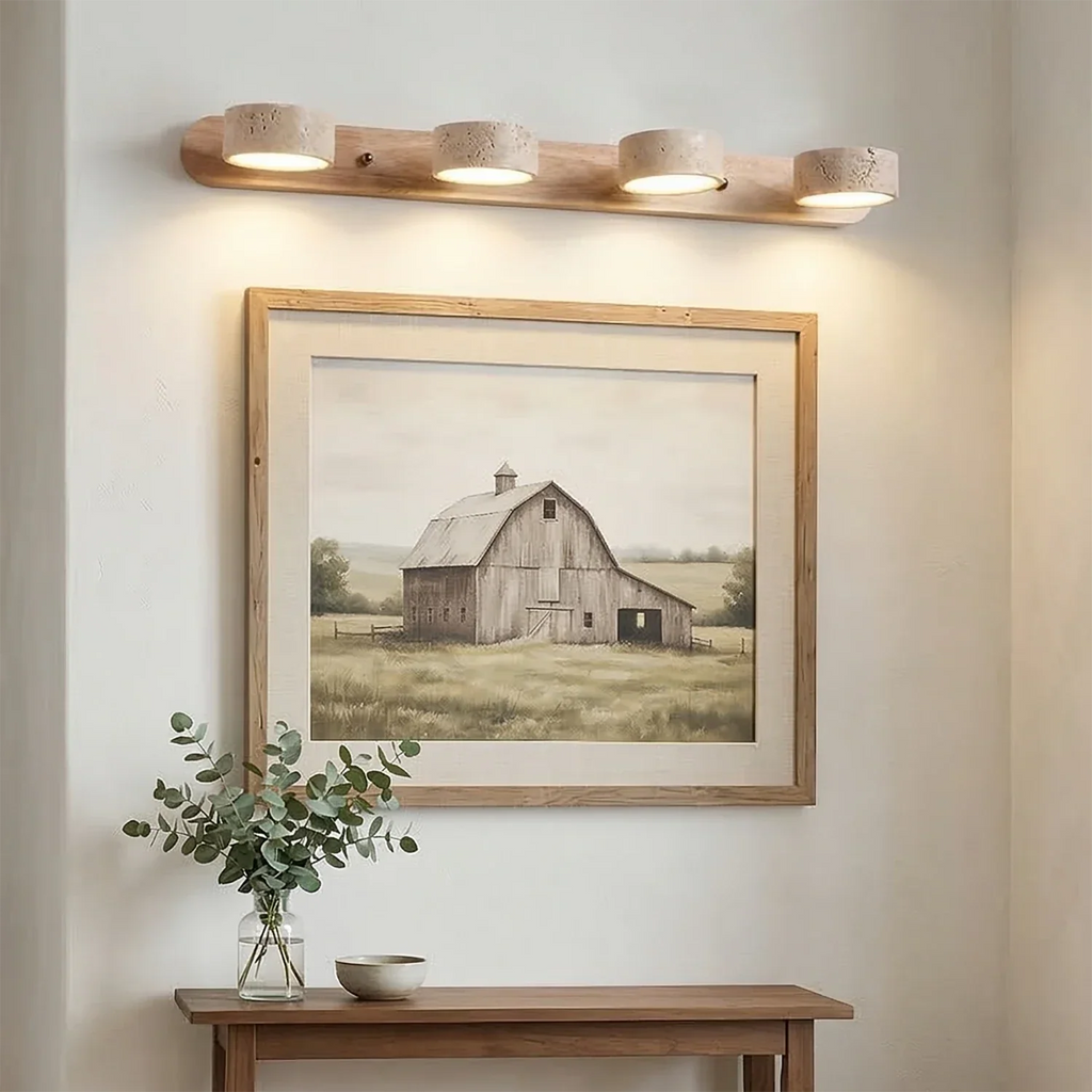 Travertine Duo Wood Wall Light | wildoxy