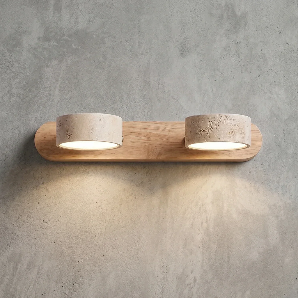 Travertine Duo Wood Wall Light | wildoxy