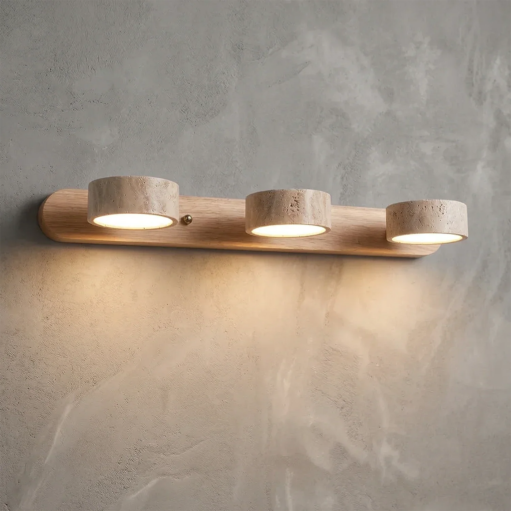 Travertine Duo Wood Wall Light | wildoxy