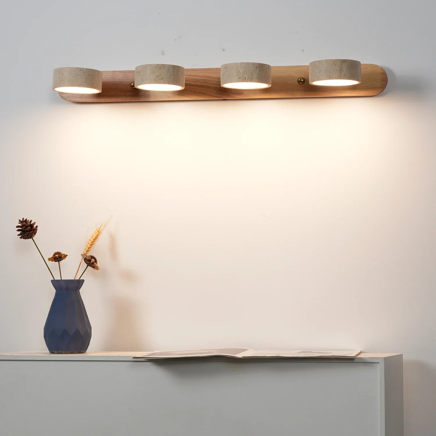 Travertine Duo Wood Wall Light | wildoxy