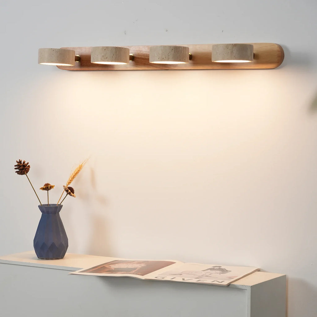Travertine Duo Wood Wall Light | wildoxy
