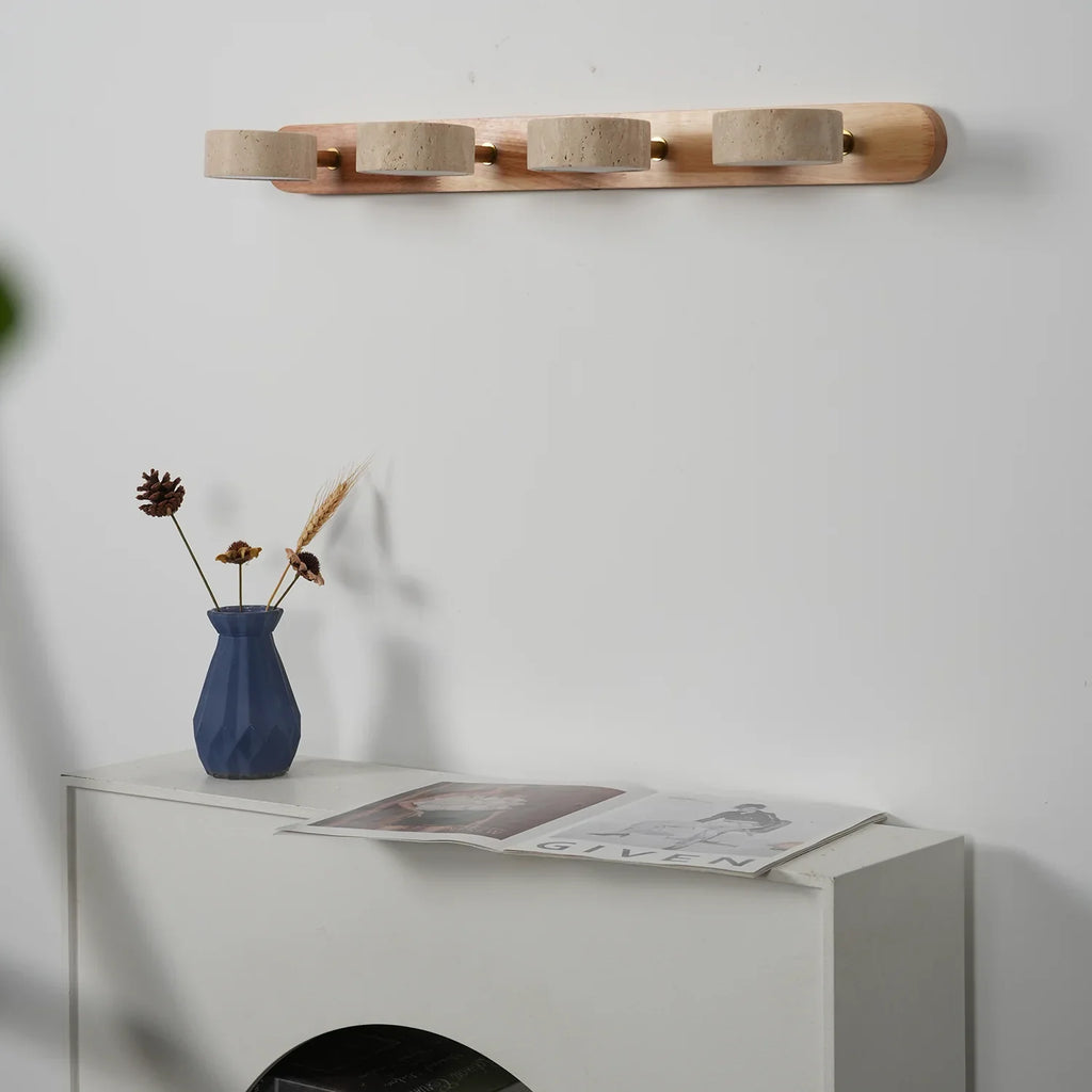 Travertine Duo Wood Wall Light | wildoxy