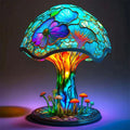 Dimmbare Tischlampe mit Buntglas-Effekt, 30 cm