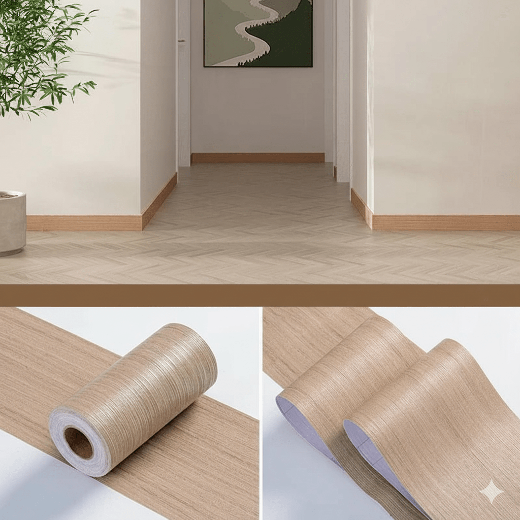 CasaForm Premium PVC Skirting Trim — Durable Embossed Wood Grain Finish