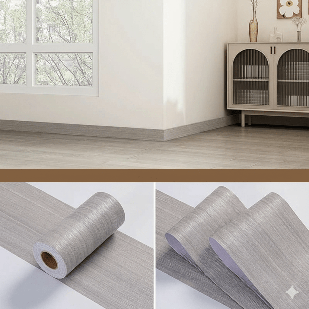 CasaForm Premium PVC Skirting Trim — Durable Embossed Wood Grain Finish
