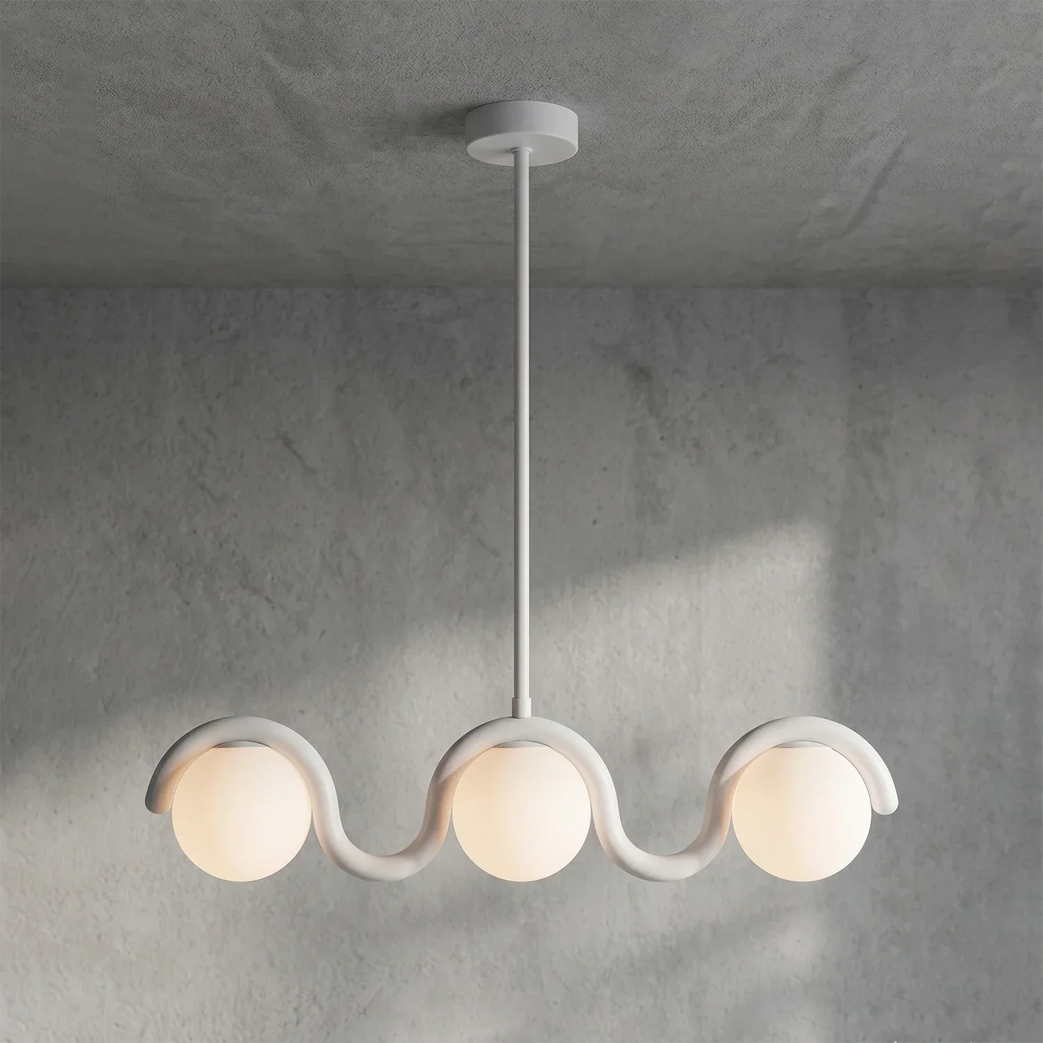 Curved Linear Opal Globe Pendant | wildoxy