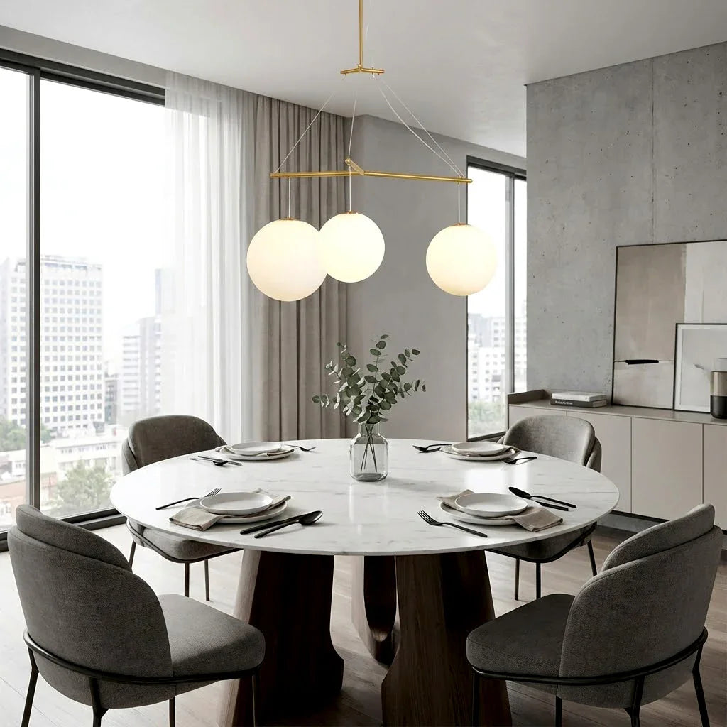 Triple Glass Orb Pendant Lamp | wildoxy