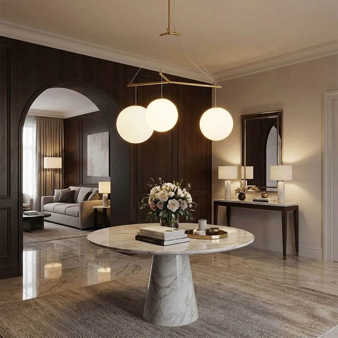 Triple Glass Orb Pendant Lamp | wildoxy