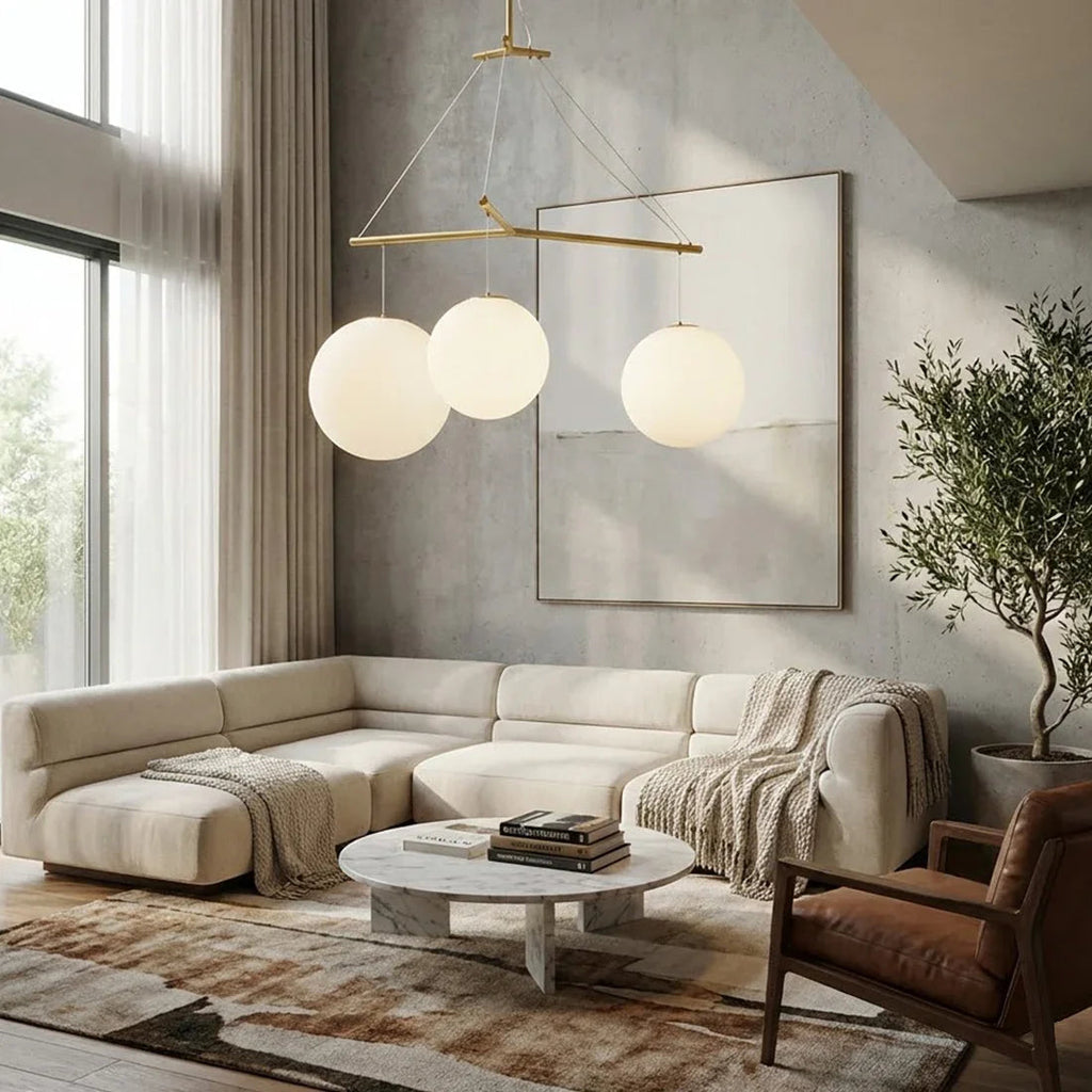 Triple Glass Orb Pendant Lamp | wildoxy