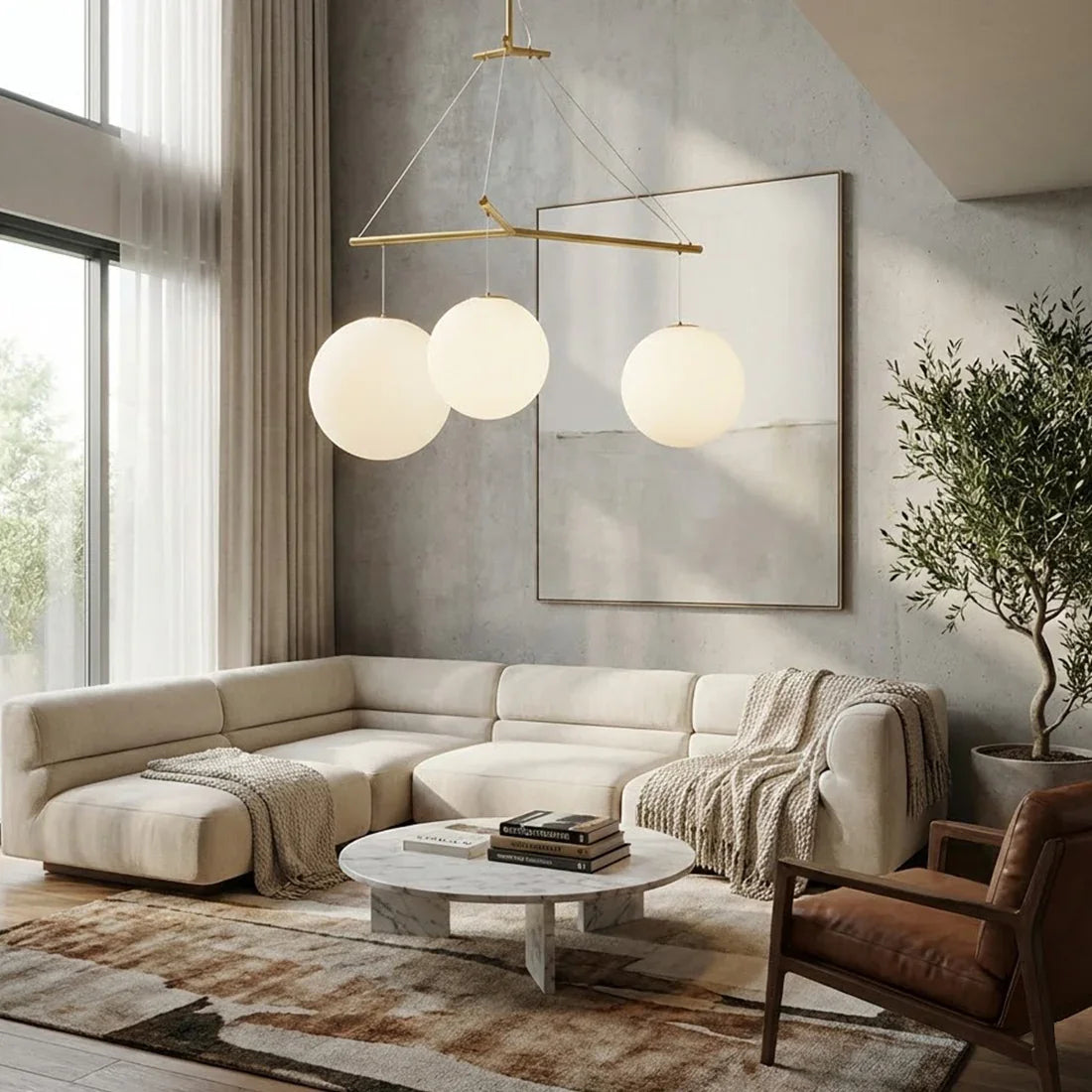 Triple Glass Orb Pendant Lamp | wildoxy