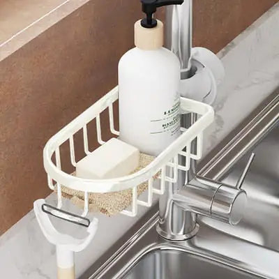 Stainless Steel Showerhead Shelf — No-Drill Soap Rack