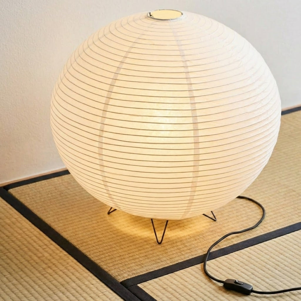 Stylish Spherical Rice Paper Table Lamp
