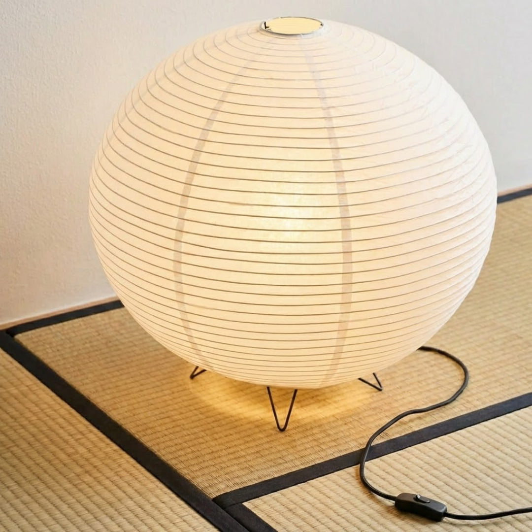 Stylish Spherical Rice Paper Table Lamp