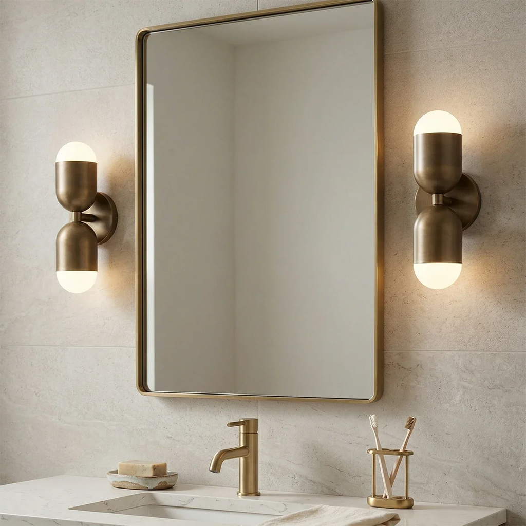Fixed Down Brass Capsule Wall Sconce | wildoxy