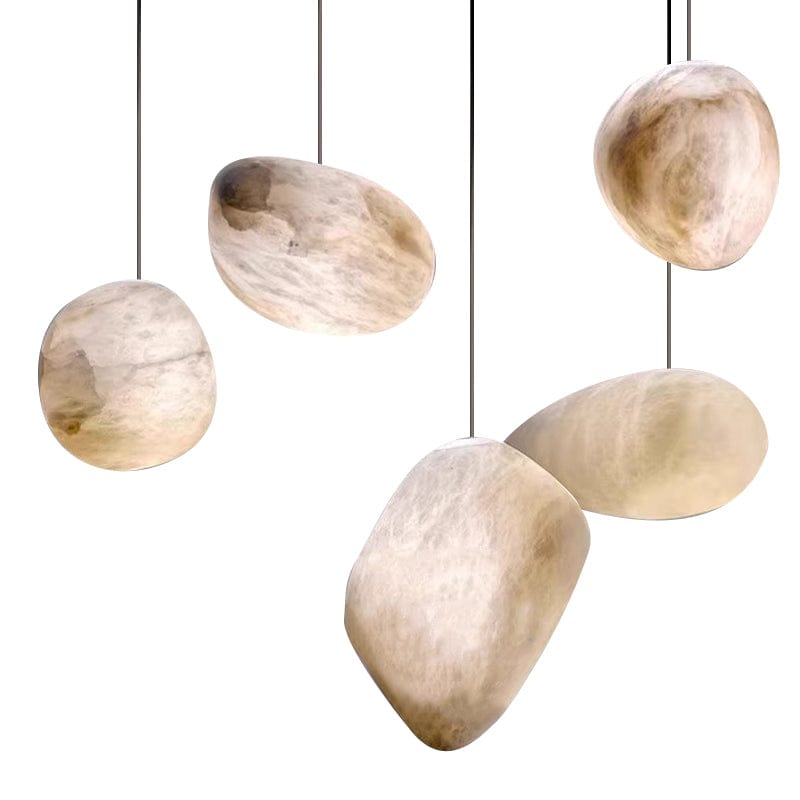Nova Caelum Spanish Marble Paired Brass Pendant Light