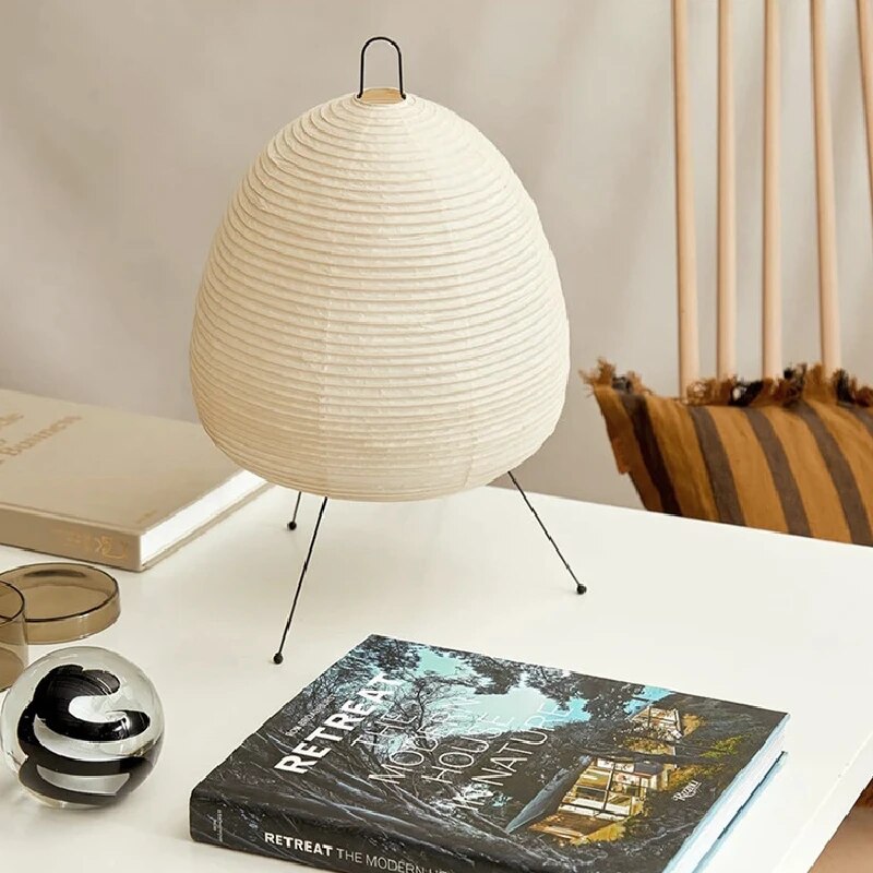 Traditional Japanese Rice Paper Shade LED Table Lamp