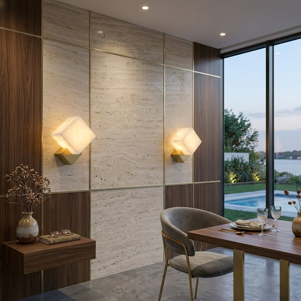 Vein Alabaster Cube Sconce | wildoxy