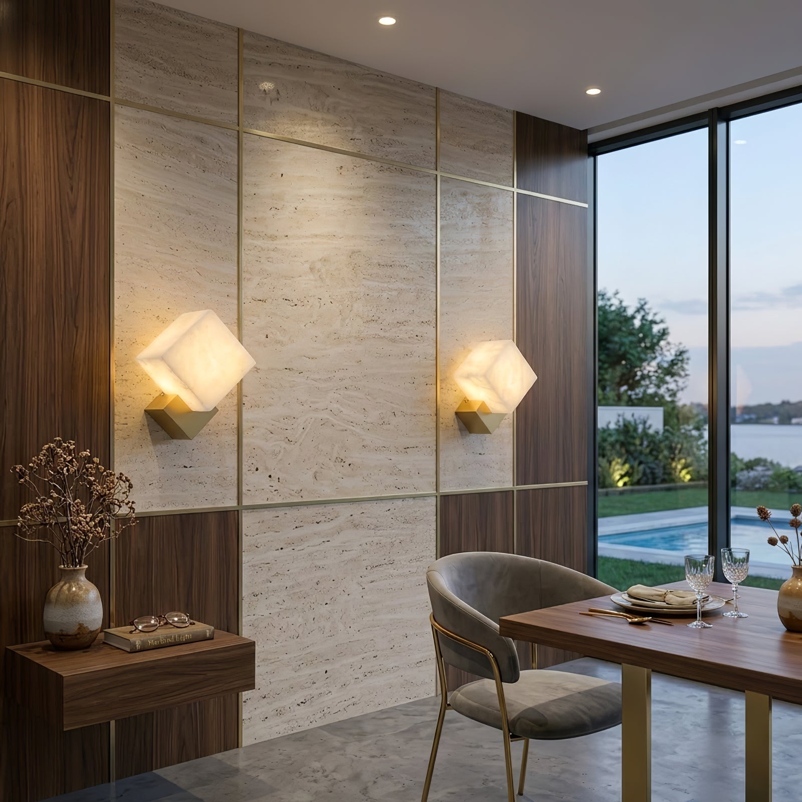 Vein Alabaster Cube Sconce | wildoxy