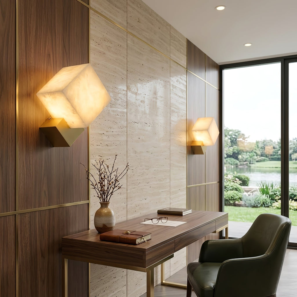 Vein Alabaster Cube Sconce | wildoxy