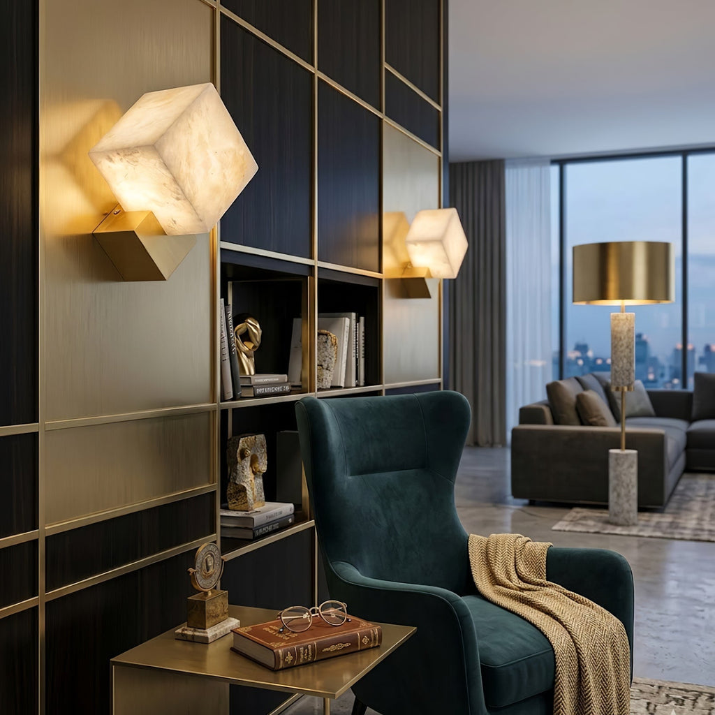 Vein Alabaster Cube Sconce | wildoxy