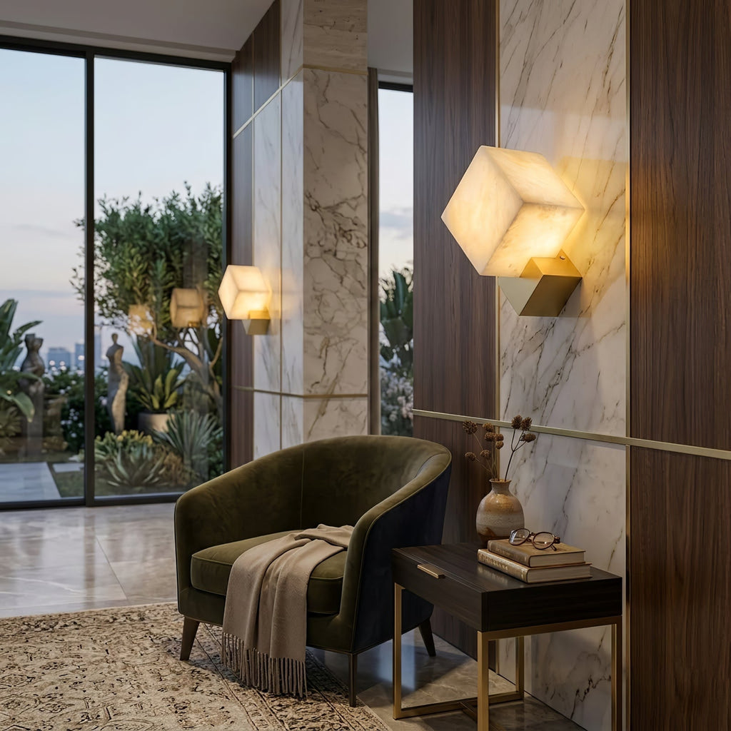 Vein Alabaster Cube Sconce | wildoxy